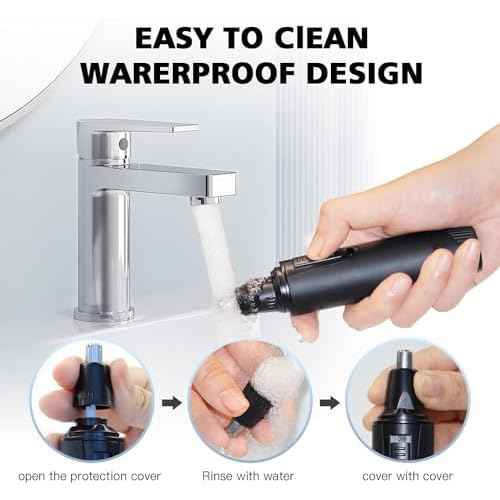 Nose Hair Trimmers for Men£¬Rechargeable Hair Trimmer 3 in 1 Painless Multifunctional Ear and Nose Hair Trimmer with IPX7 Waterproof Dual Edge Blades (Ink Black)