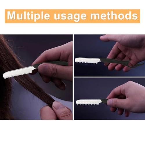 Razor for Hair Cutting, Straight Shaving Hair Razors, Professional Styling Thinning Texturizing Cutting, 10 Replacement Blades, Black