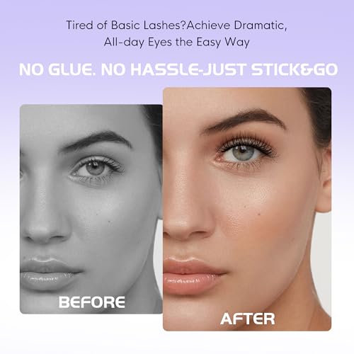 Self-Adhesive False Eyelashes - No Glue Needed, 5 Pairs