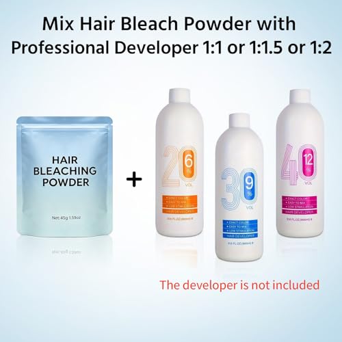 JUANCHI Professional Hair Bleach Powder - Lifts 8 Levels, 45g