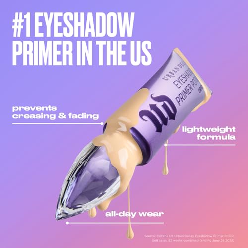 Urban Decay Eyeshadow Primer Potion - Nude Eyelid Base Primer, for Smooth & Crease-Resistant Eye Makeup, Waterproof & Long-Lasting, Translucent Shade, Universal for All Skin Tones, More Vibrant Color