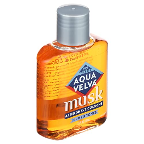 Aqua Velva Musk After Shave for Men 3.5 Fl Oz - Long Lasting Scent, Shatterproof Bottle