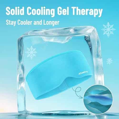 Cooling Eye Mask, Cold Eye Mask for Puffiness, Reusable Ice Eye Masks for Dark Circles And Puffy Eyes, Relieve Your Migraines and Headaches with Gel Eye Masks Therapy, Long-Lasting Comfort, Light Blue