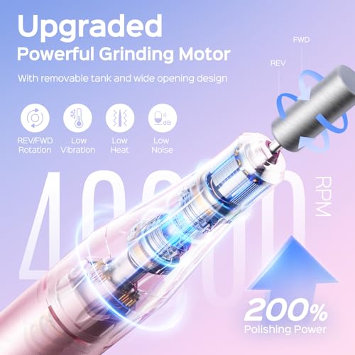 COSLUS E51 Professional Nail Drill - 40000 RPM Rechargeable