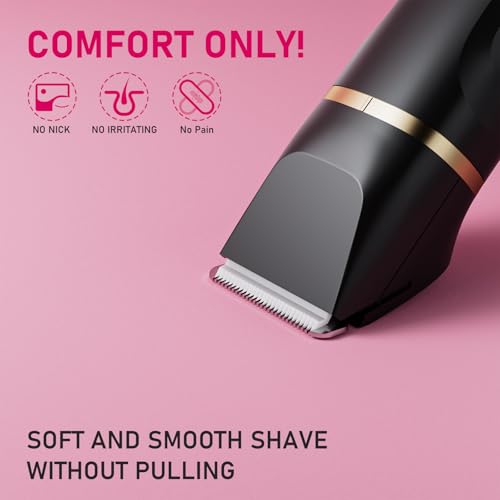 Electric Razors for Women, Valentines Day Gifts 5-in-1 Wet/Dry Bikini Trimmer with USB Charge Dock, Deluxe Facial Hair Removal, Wet/Dry Body Shaver for Nose Eyebrows Beard Underarm Leg Arm (Black)