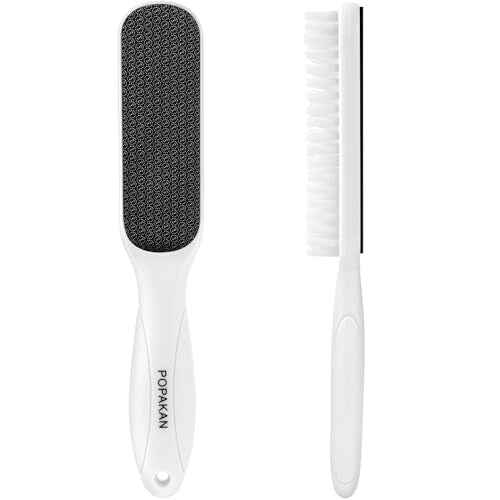 Pedicure Brush, File Callus Remover Dead Skin Nano Glass Remover for Feet with Soft Brush, Professional Pedicure Tool for Home Foot Care - White