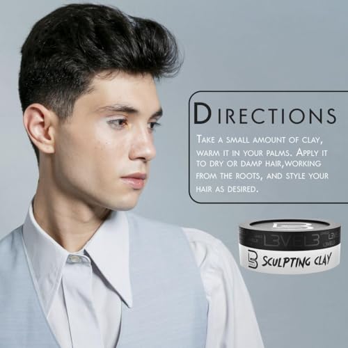 L3 Level 3 Hair Clay for Men - Extreme Hold Matte Finish, 150ml