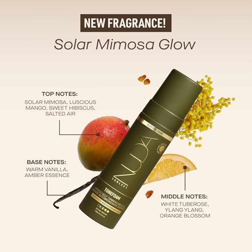 Nuda ToneFoam Olive Express Tanning Mousse | Pink & Red Undertone-Correcting Self Tan with PowerGlow+ Tan Boost Complex | Vegan & Cruelty Free | Streak-Free, Natural Looking Tan, (6.4 Fl Oz)