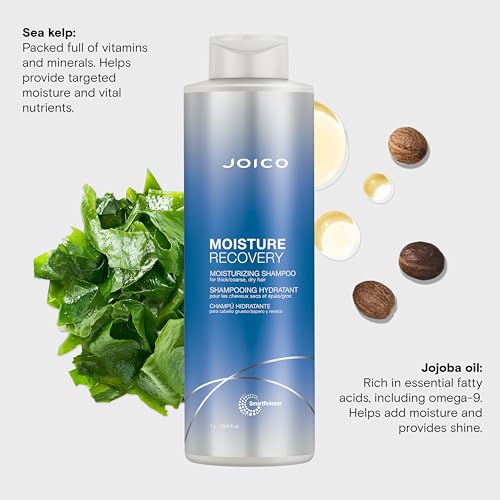 Joico Moisture Recovery Moisturizing Shampoo | For Thick, Coarse, Dry Hair | Replenish Moisture | Restore Smoothness & Elasticity | Reduce Breakage | Increase Strength | With Jojoba Oil & Shea Butter