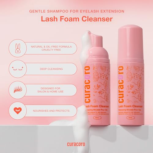 CURACORO Lash Extension Cleanser 60ML - Gentle Foam Shampoo