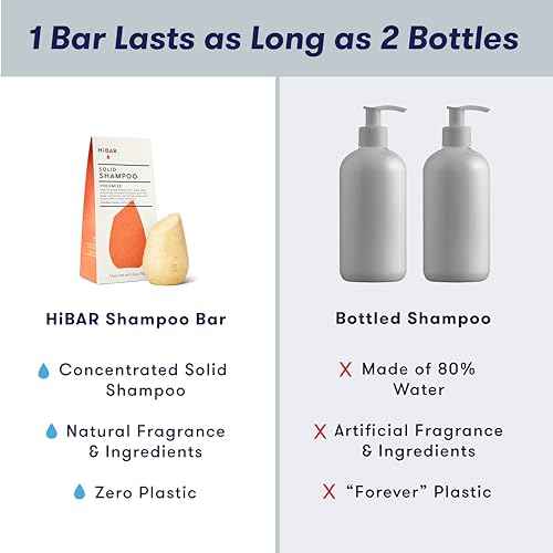 HIBAR - Volumize Shampoo Bar - For Fine & Flat Hair - Add Body, Definition & Volume - With African Dates & Vitamin B5 - Plastic-Free - Soap, Paraben & Sulfate-Free - Color Safe & Vegan -1 Solid Bar