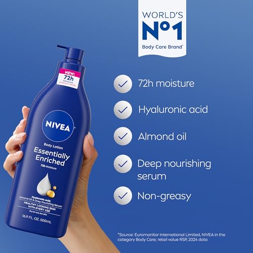 NIVEA Essentially Enriched Body Lotion, Almond Oil, 16.9 Oz