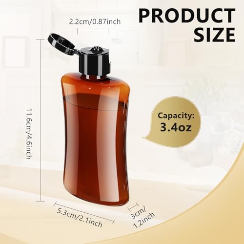 Domensi 50 Pcs 3.4 oz Travel Bottles Bulk Plastic Squeeze Empty Lotion Bottles with Flip Cap Small Portable Travel Leak Proof Refillable Cosmetic Container for Toiletries Liquid Shampoo