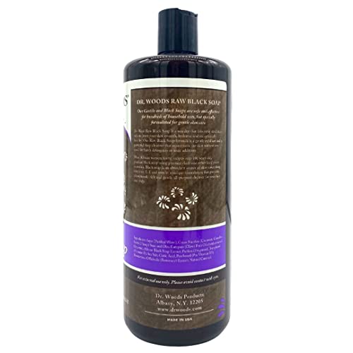 Dr. Woods Liquid Black Soap - Natural Exfoliating Cleanser, 32 Fl Oz (Pack of 3)