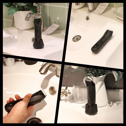 FAMILIFE Body Trimmer for Men, Ball Trimmer Men, Electric Groin & Pubic Hair Trimmers, Replaceable Ceramic Blade Heads, Waterproof Wet/Dry Use, Standing Recharge Dock, 90 Minutes Usage