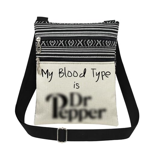 DR.P Letter Print Crossbody Bag with Adjustable Strap