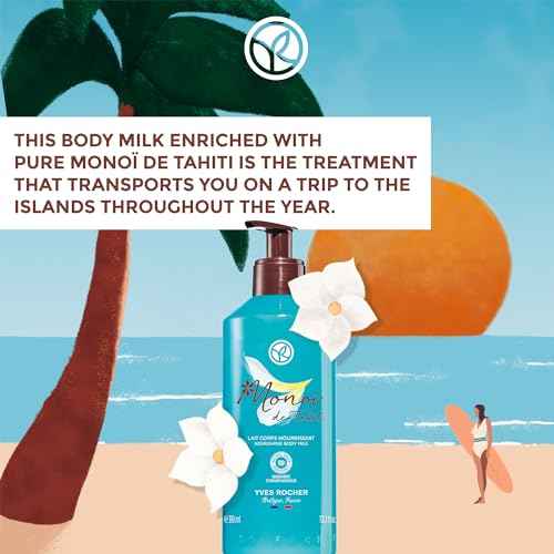 Yves Rocher Mono? de Tahiti Monoi Moisturizing Body Milk Coconut and Tiare Scent Lotion All Skin Types 390 ml./13.1 fl.oz.