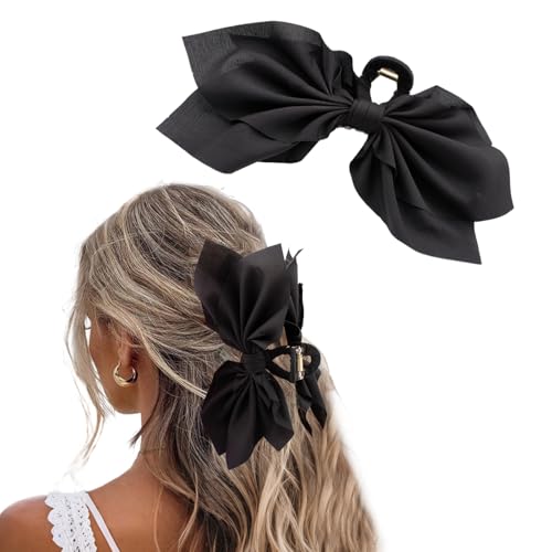 hadutrek Hair Clips Claw Clip 1PCS Big Hair Bows for Women Flower Claw Clips for Women Black Butterfly Hair Clips for Styling Large Hair Clips for Thick Hair for Girls Hair Accessories