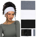 Wide Boho Headbands for Women - Non-Slip Elastic Cotton Spandex