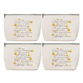 HOWDOUDO 4PCS Good Bestie Makeup Bag for Women, Birthday Gifts for Friends Good Friends are Like Stars, You Don't Always See Them But You Know They're Always There Friendship Gifts for Women