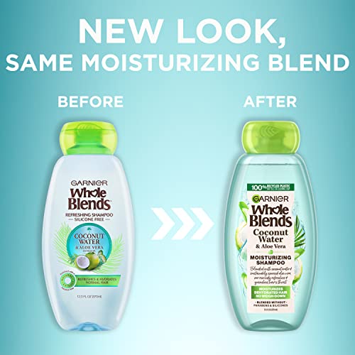 Garnier Whole Blends Coconut Water & Aloe Vera Refreshing Shampoo for Normal Hair, 26.6 Fl Oz, 1 Count (Packaging May Vary) (Pack of 2)