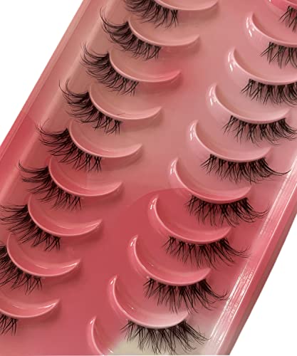 Half Lashes Clear Band D Curl Fluffy Mink 10 Pairs