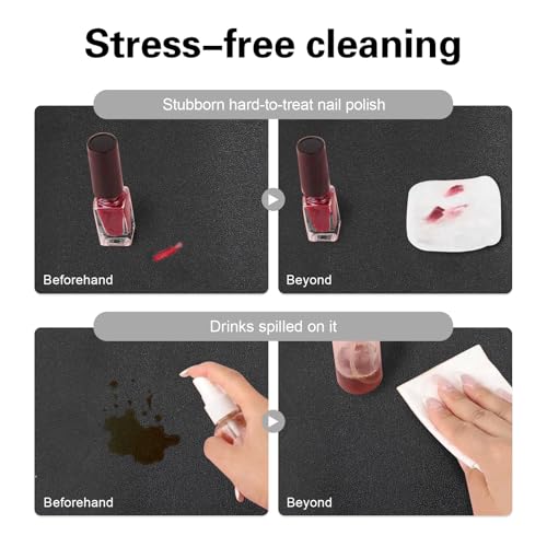 Waterproof Nail Art Mat 60x30cm – Foldable PU Leather Desk Pad