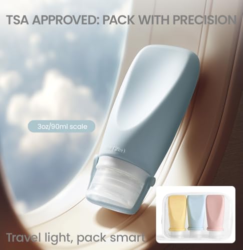 TSA Approved 3oz Leak-Proof Silicone Travel Bottles