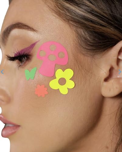 Sasswear Neon Blacklight Body Stickers - 40 Pack Glow Party