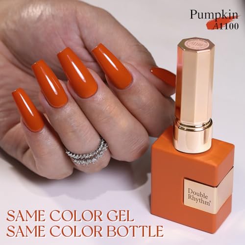 Double Rhythm Pumpkin Orange Gel Polish 0.5oz/15ml Soak-Off Same Color Same Bottle