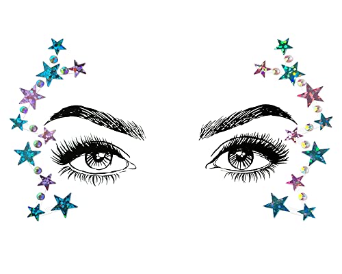 Festival Face Jewels Rhinestone Stickers - 6 Pcs Party Set