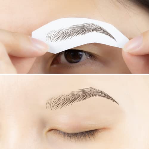Bliss and Beyond USA | Waterproof Eyebrow Tattoo Stickers. A real hair stroke look. Hair replacement without surgery. Solution for hair loss. Bushy eyebrow tattoos. (New Los Angeles, Dark Brown)