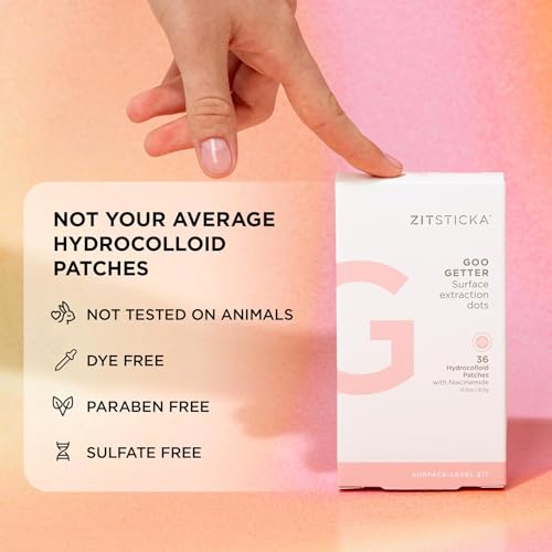 ZitSticka Hydrocolloid Patches | 36 Pack GOO GETTER Pimple Patches to Cover Zits & Blemishes | Acne Treatment or Healing Acne Dots, Exfoliating & Moisturizing Skin | Zit Patch and Pimple Stickers