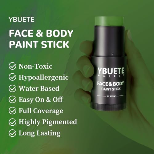 YBUETE Green Face Body Painting Stick - Professional Cream Makeup