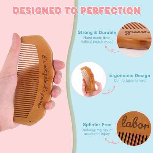 Birthing/Birth Comb for Labor Pain, Post Partum and Home Delivery Essentials, Pregnancy and Hospital Bag Must Haves, Gifts for Expecting Mom Women, Acupressure Tool for Anxiety/Natural Pain Relief