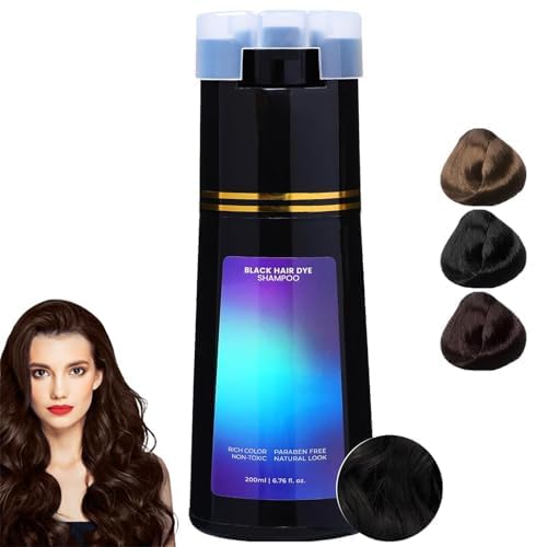 Black Hair Dye Shampoo - Instant Gray Coverage, 2-in-1