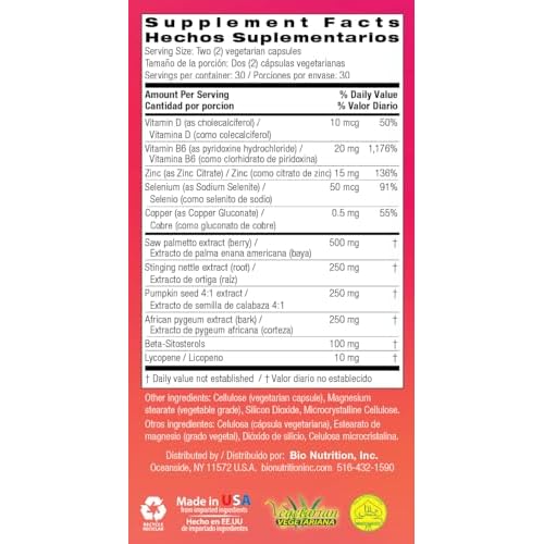 Bio Nutrition Prostate Wellness with Pumpkin Seed Extract 60 Capsules