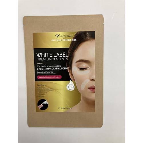 White Label Placenta Rich Gold Gel 30g ? Moisturizing Gel with Placenta Extract, Hyaluronic Acid, Collagen & Ceramides ? Gentle Care for Eye & Mouth Area ? For Supple, Healthy-Looking Skin