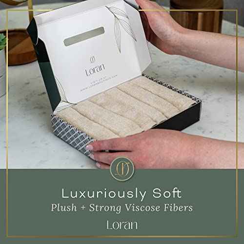 Vanilla Facial Washcloths Set of 6 Soft Cloths 10¡± x 10¡± 100% Viscose Derived from Bamboo Spa-Like Feel Silky Face Cloth for Skin Cleansing