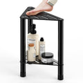 Corner Shower Stool with Storage Shelf - Stainless Steel