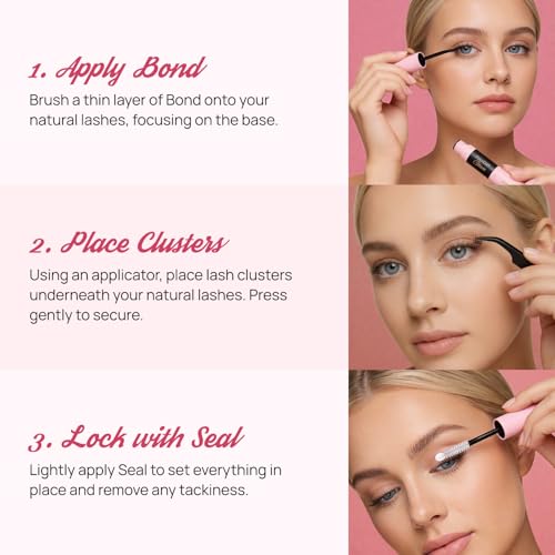 DIY Lash Clusters Kit - 8-14MM Wispy Eyelash Extensions with Glue