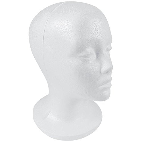 SHANY Female Styrofoam Mannequin Head for Wigs & Hats - 10.5 Inch, Round Base, Model 1