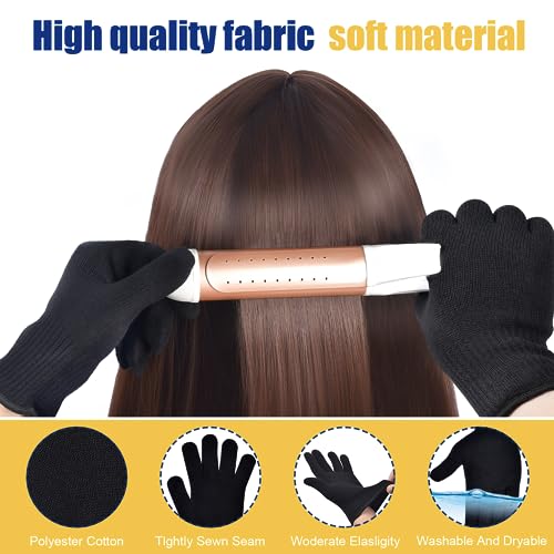 Heat Proof Hair Styling Gloves - 2Pc Set for Curling Iron & Wand
