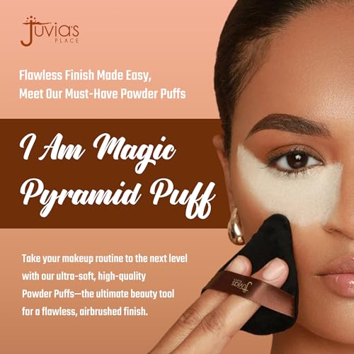 Juvia¡¯s Place I Am Magic Pyramid Puff - Small - Triangle Makeup Powder Puff - Setting & Baking the Makeup Base for Flawless Airbrushed Finish - Ideal for Precision Touch Ups Blotting & Sculpted Finish