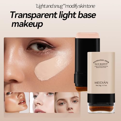 Ivory Foundation Stick with Built-In Brush - 3-in-1 Coverage