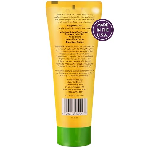 Lily Of The Desert Gelly Moisturizer 2-Pack ? 99% Organic Aloe Vera Gel with Vitamin C, E, and A, After Sun Skin Care, Sunburn Relief, 4 Oz Each