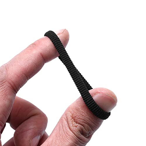 WANBY Mini Black Hair Ties - 100 Pcs Seamless Soft Elastics