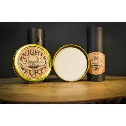 Night Fury Shampoo Bar and Night Fury Mustache Wax Remover Oil Set | 1 oz Amber Dropper Bottle | 4 oz Shampoo Bar