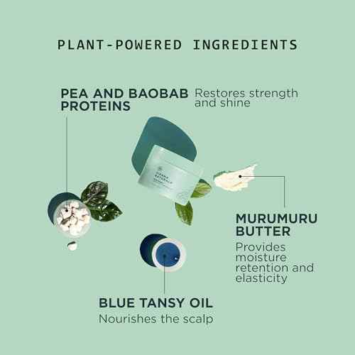 Sienna Naturals - Plant Power Repair Mask - Deep Conditioner for Damaged & Dry Hair - Strengthens, Hydrates & Repairs with Baobab Protein & Coconut Oil - Clean, Vegan Formula - 8 fl oz