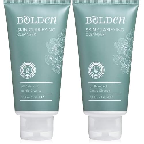 BOLDEN Skin Clarifying Cleanser | pH-balanced Sulfate-free Foaming Gel Cleanser for Oily and Blemish-prone Skin | 5.1 Fl Oz (Pack of 2)